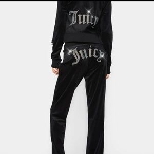 Juicy Couture Black rhinestone logo track suit